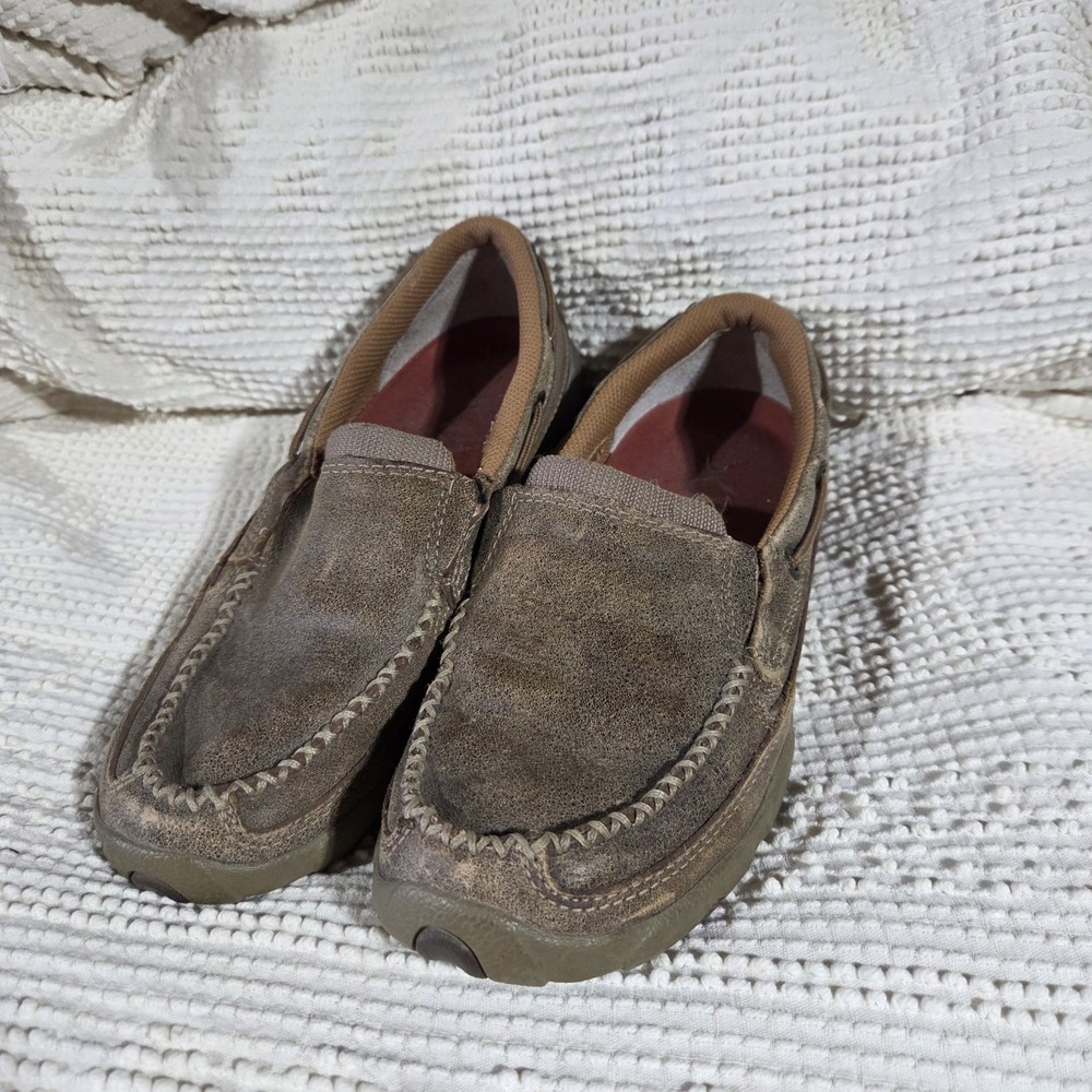 Twisted X Driving Moc Women 6 M Leather Brown Bomber Slip On WDMS005